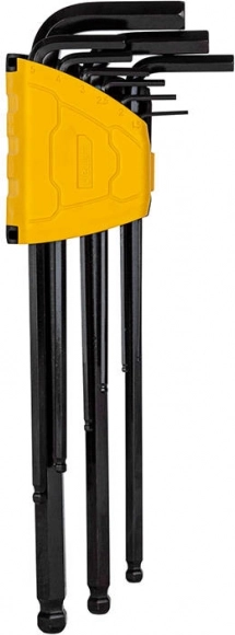 Extra lange set inbussleutels DELI TOOLS 1,5–10 mm, 9 stuks