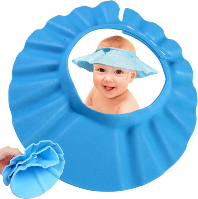 Protective bath visor for infants – Blue