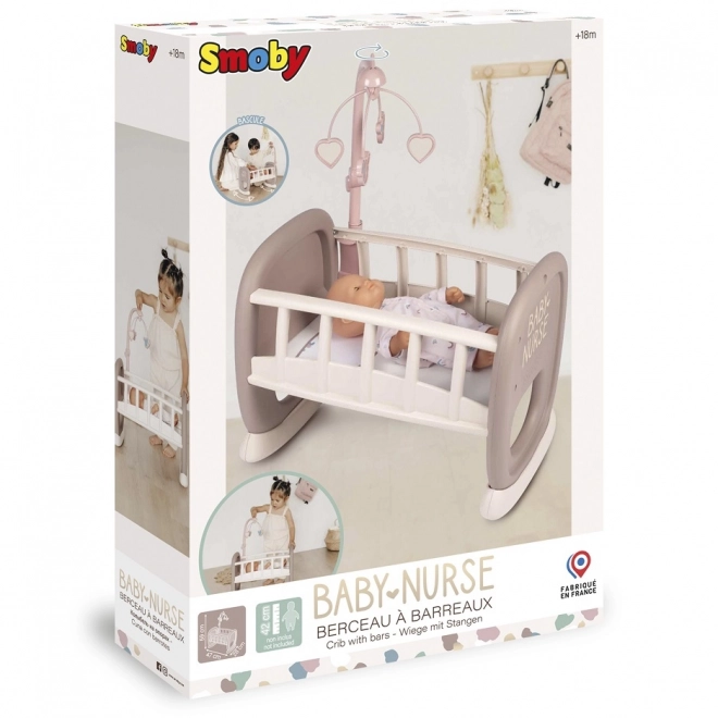Smoby Baby Nurse Wiege mit Mobile für Puppen