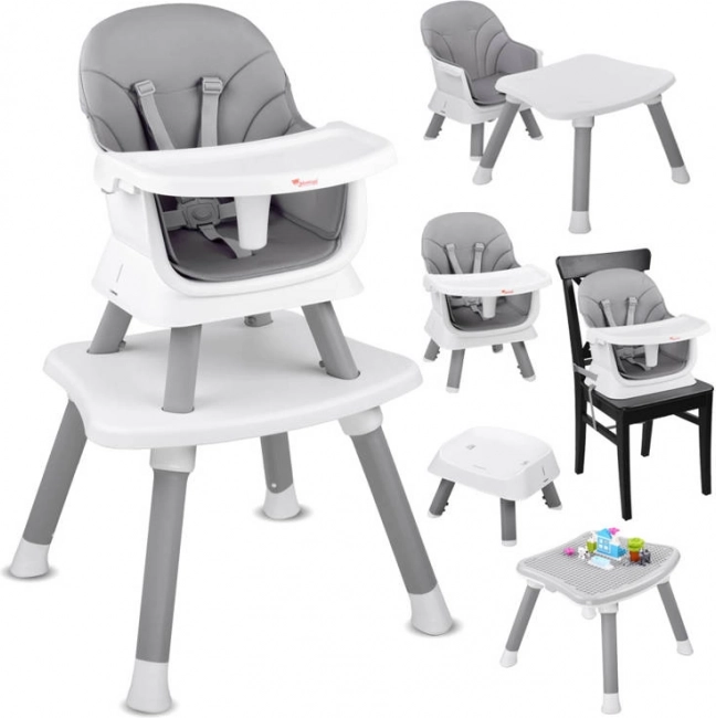 Kinder-eetstoel 6-in-1 – Grijs