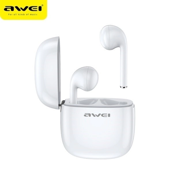 Bluetooth oordopjes T28 TWS met dockingstation wit