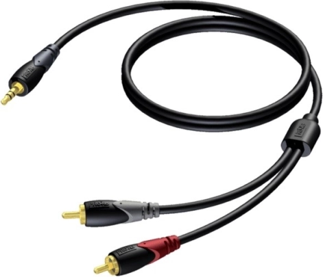 Audiokabel 3,5-mm-Stereo-Klinke auf 2× RCA (Cinch) 3 m