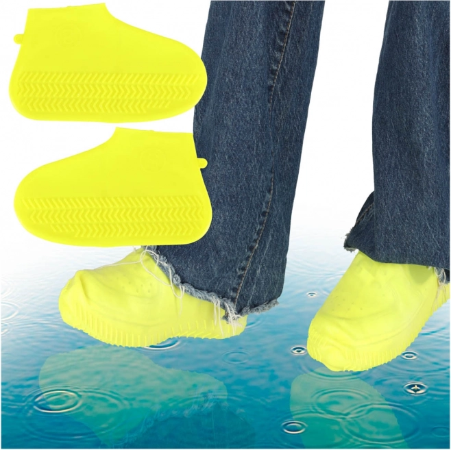 Siliconen waterdichte overschoenen S, geel (maat 26–34)