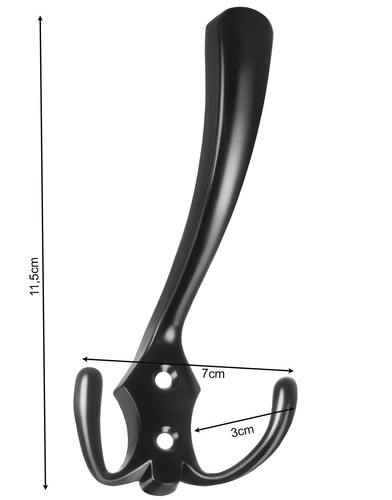 zwarte wandhaken - set van 5 stuks