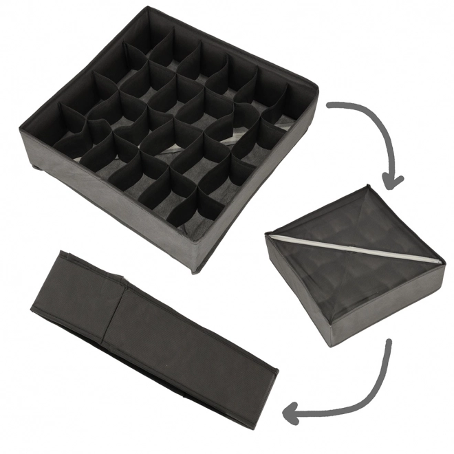 Grijze organizer voor lade voor ondergoed en sokken - 4 stuks