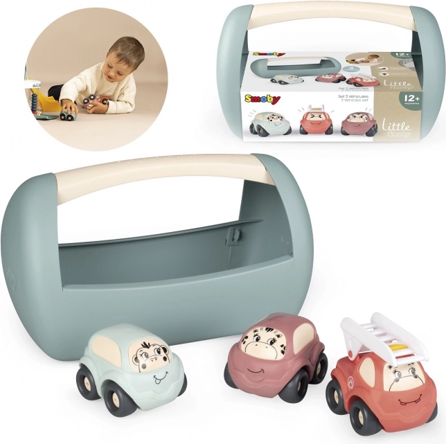 Little Smoby set of toy cars in a portable box