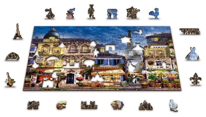 Houten puzzel Ontbijt in Parijs - 2-in-1
