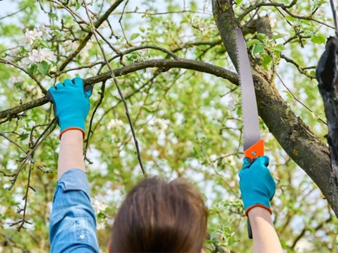 Hand-Gartensäge mit Etui und Gürtelhalterung