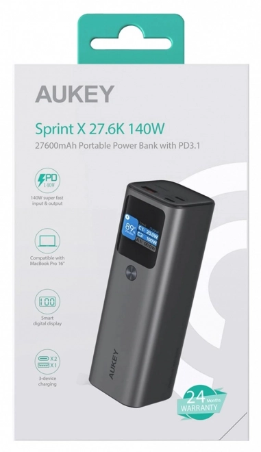 Powerbank Aukey PB-Y45 26800mAh 140W PD3.1 zwart