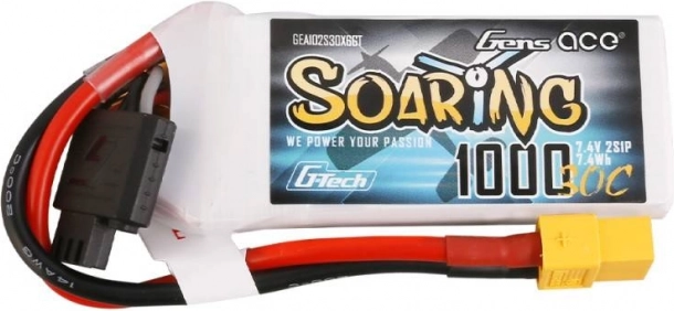 Gens Ace Soaring 1000mAh 7.4V 30C Battery for RC Models