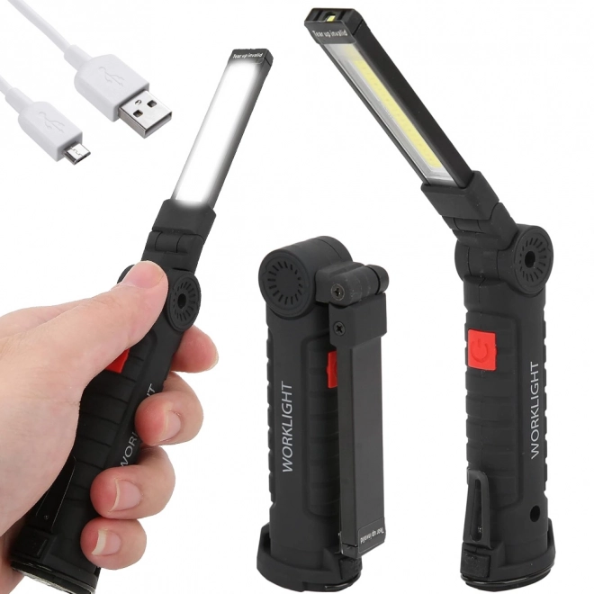 Magnetische werkplaatslamp Magnese met USB opvouwbare handgreep 5v1
