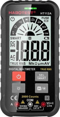 digitale multimeter habotest ht112a true rms met smart-functie