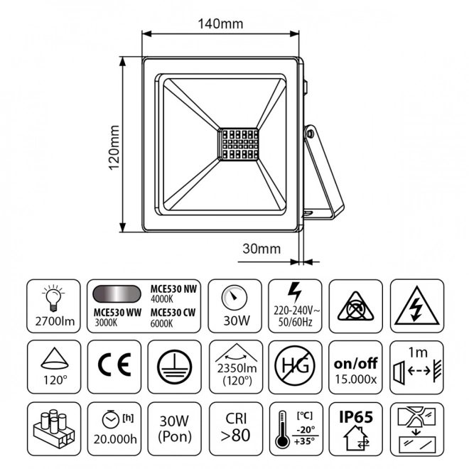 LED reflector 30W Maclean Energy