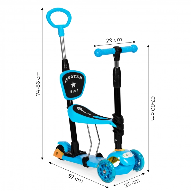 Trottinette d'équilibre à trois roues coccinelle 5 en 1 LED
