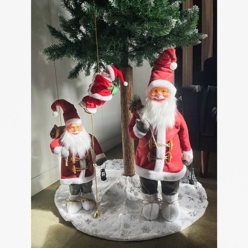 Klimmende Nikolaas op gouden touw - kerstdecoratie