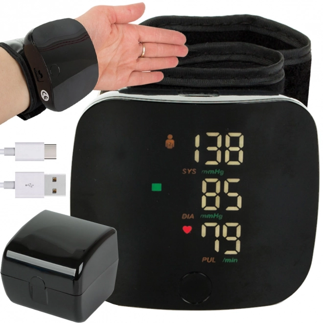 Wrist Blood Pressure Monitor with USB and LCD