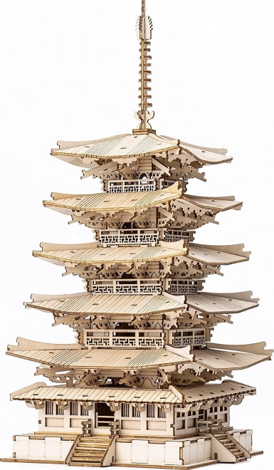 3D houten puzzel vijf verdiepingen pagode