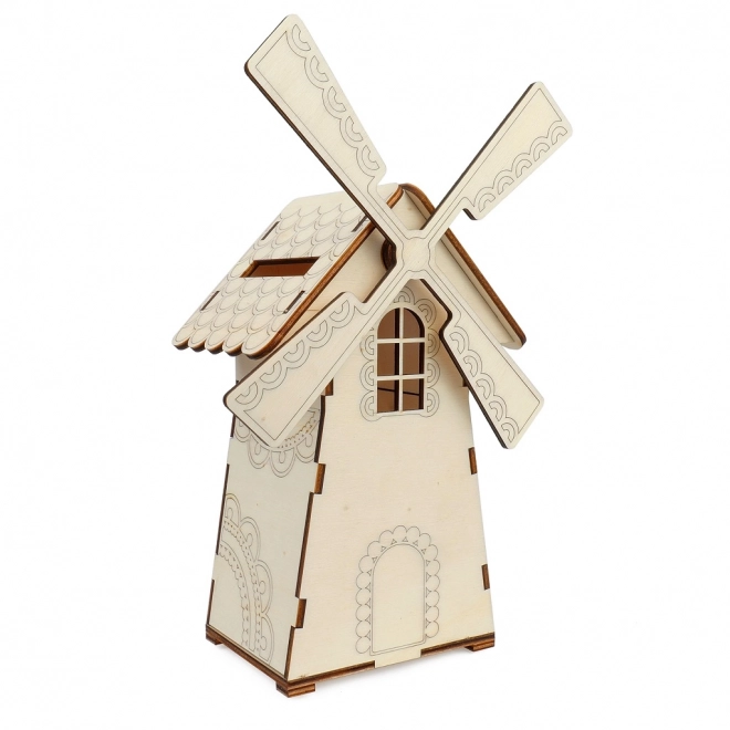 Holzspardose Märchenmühle