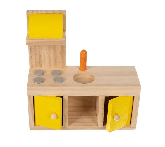 Houten poppenhuis met meubels 90 cm