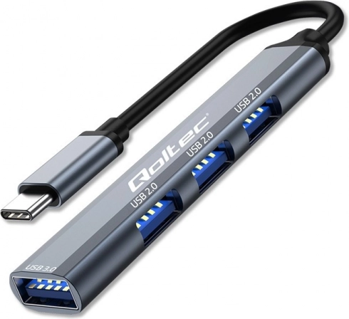 USB-C hub 4-in-1 with 1× USB 3.0 and 3× USB 2.0