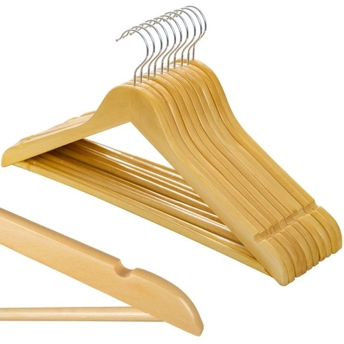 Wooden Clothes Hangers Set - 10 Pieces