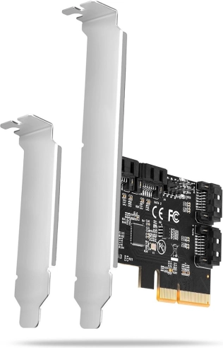 PCIe-controller met 4× SATA 6G, ASMedia ASM1164, volle en low‑profile bracket