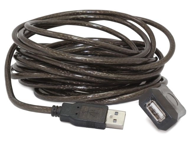 USB 2.0 verlengkabel type AM-AF 5 m actief zwart