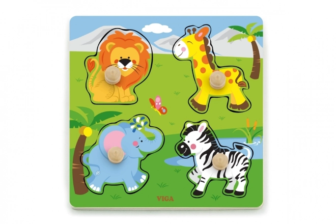 Wooden Puzzle with Wild Animals