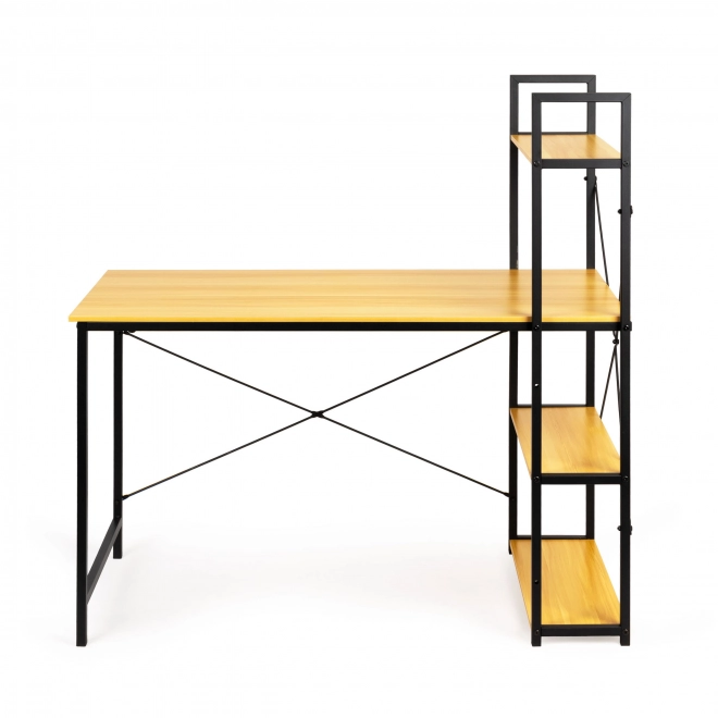 Houten computertafel met loft planken