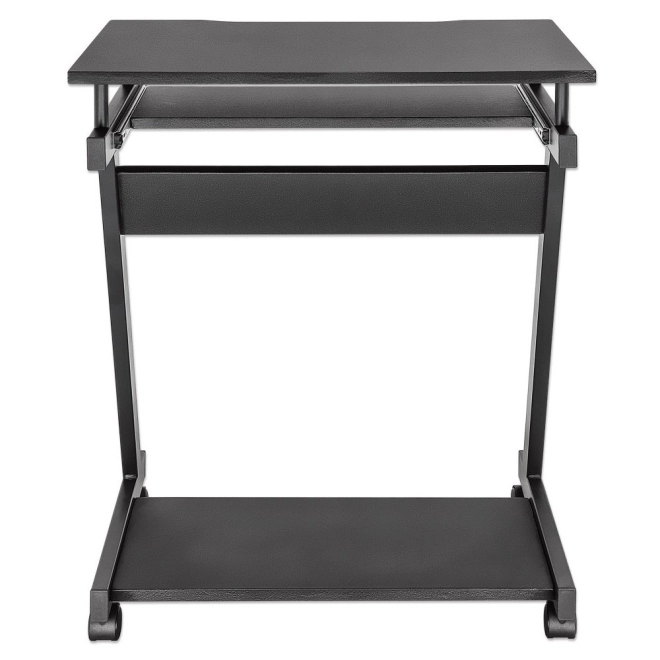 Mobile Computer Desk with Pull-Out Keyboard and Wheels