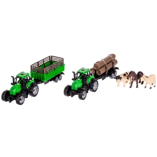 Boerderij met dieren + 2 tractoren met aanhangers