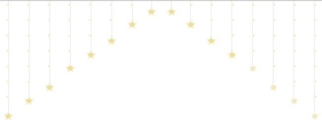 Lichtgordijn met sterretjes 136 LED – Warm