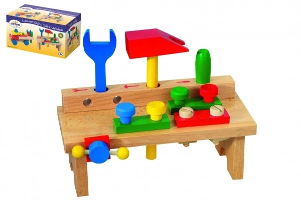 Tafel met gereedschap hout 8 stuks in doos 25x14x12cm