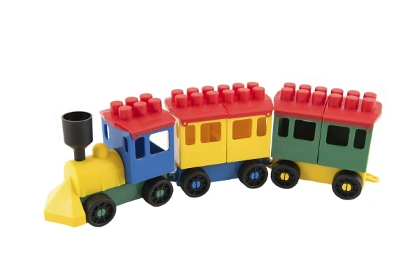 Colorful train with two carriages