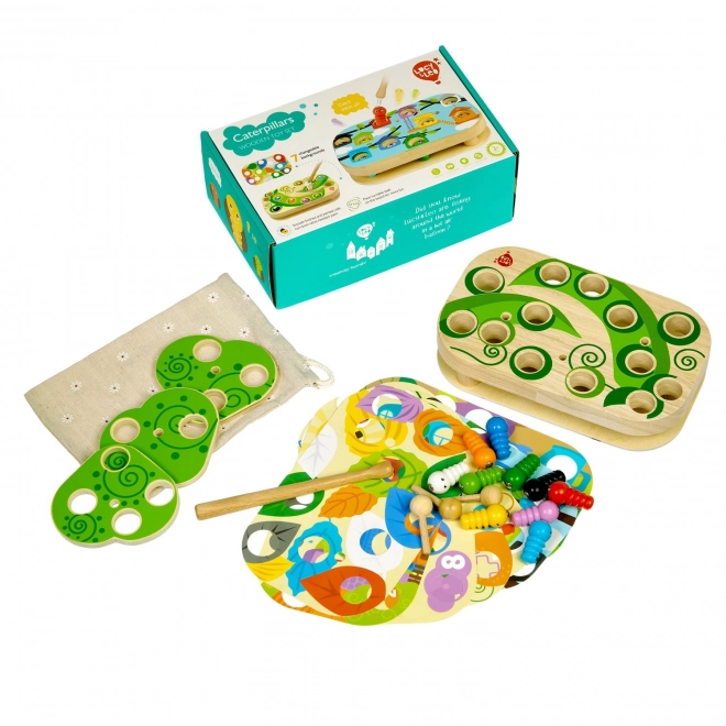Lucy & Leo Vang de Rupsjes – houten motoriek spel met magneten
