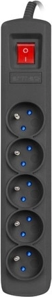 Verlengbare overspanningsstekkerdoos ARMAC ARC 5, 5 stopcontacten, 1,5 m, zwart