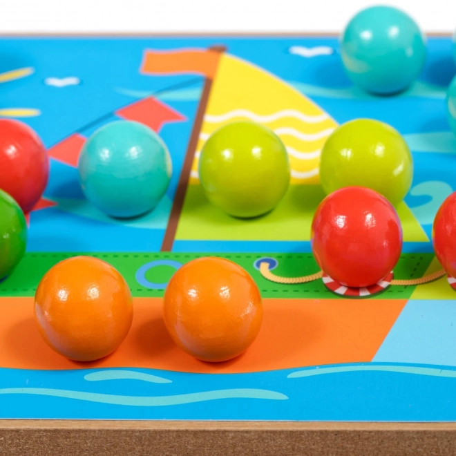 Lucy & Leo Mozaika avec pince et broderie - ensemble de jeu en bois avec modèles