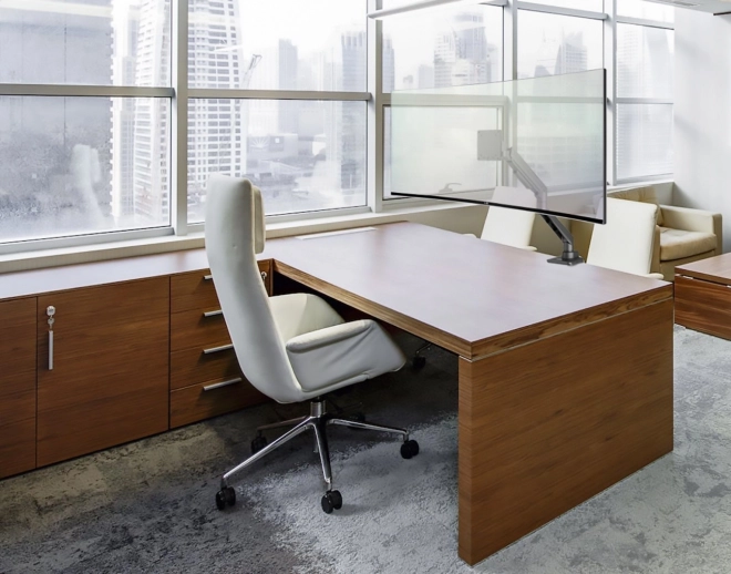 Bureauhouder met gasveer voor monitoren 19-49 inch