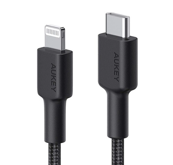 Nylonkabel Lightning-USB C zwart 2m
