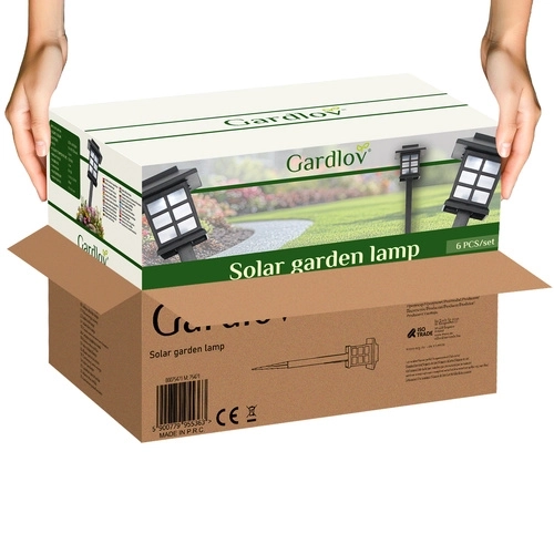 Solar tuinlampen LED – set van 6 huizen