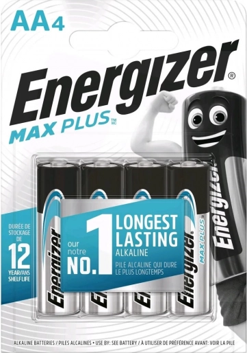 Alkalinebatterijen AA ENERGIZER MAX PLUS, 4 stuks