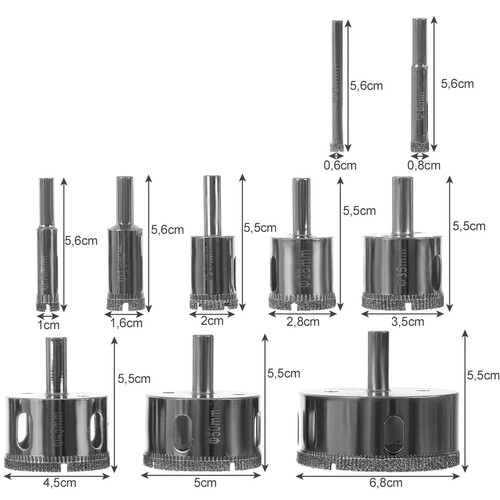 Diamanten boorzaagset 10 stuks - Bigstren 21641