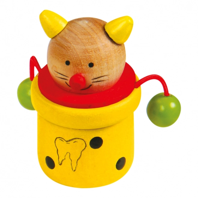 Houten doosjes voor tandjes Dieren 4 stuks