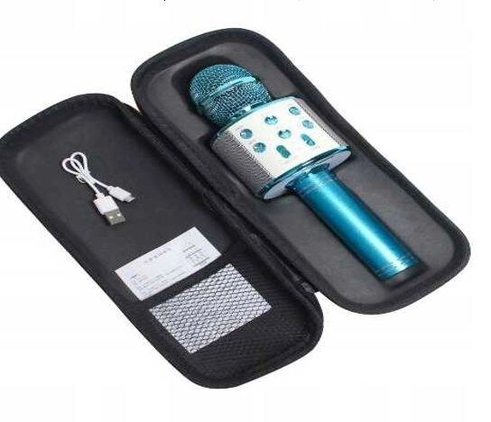 Microphone karaoké sans fil avec Bluetooth et étui