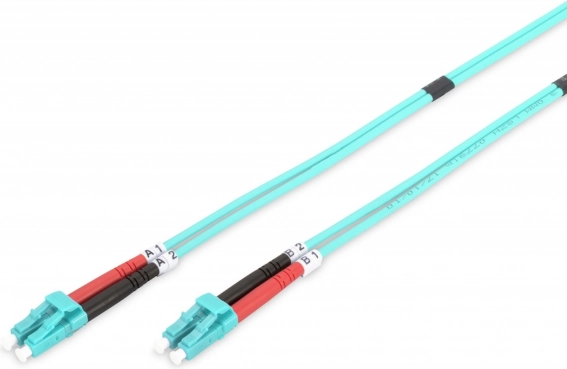 FO optical patch cable LC/LC, duplex, MM 50/125, OM3, LSOH, 1m, turquoise