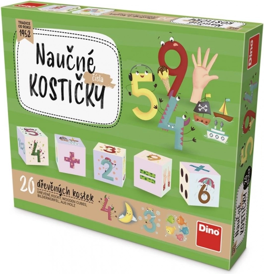 Dino Wooden Number Blocks – 20 pcs
