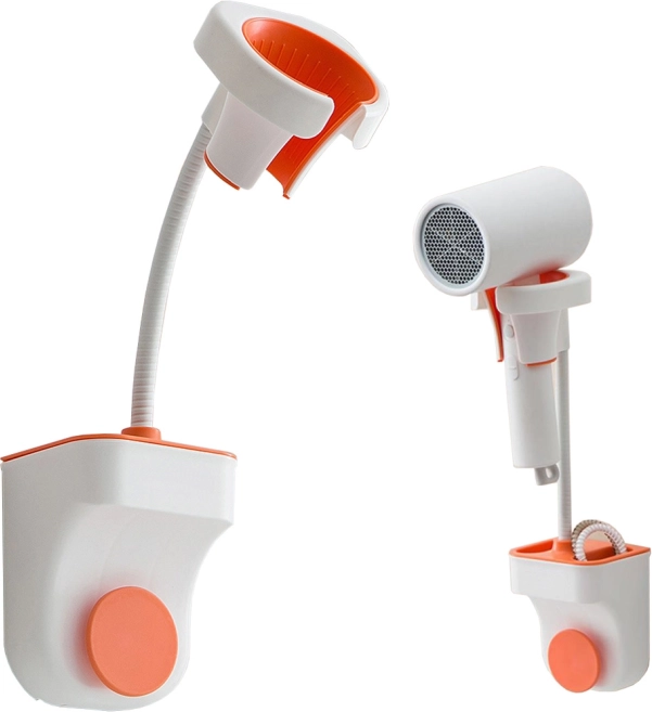 Wall-mounted Hair Dryer Holder with Adjustable Arm