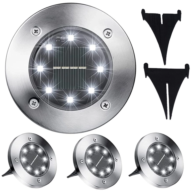 Zonne-energie tuinlampen met schemersensor set van 4 stuks