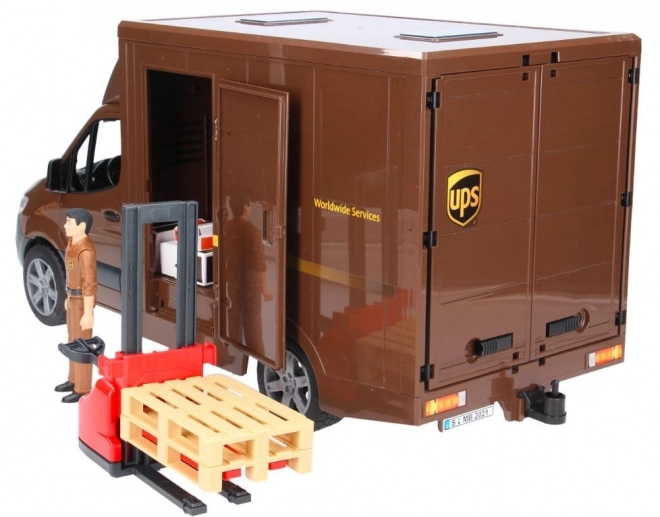 UPS Bruder MB Sprinter bestelwagen met figuur en accessoires