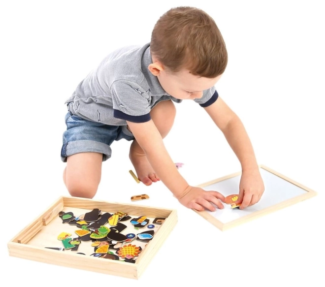 Bino Farma magnetisch bord met puzzels - 102 stuks